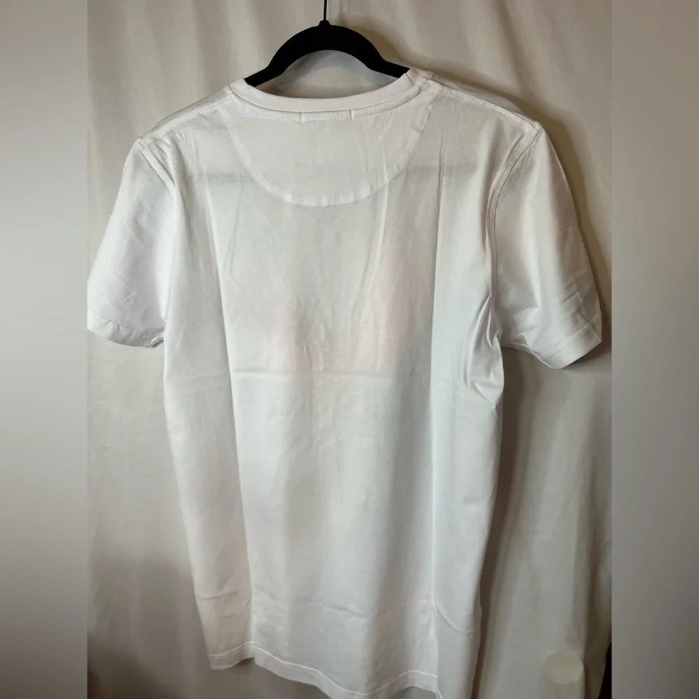 Roberto Cavalli White Tee with reddish and Yellow Eagle Graphic - Picture 5 of 10